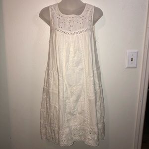 Lucky brand white eyelet, flowy dress. So soft and comfortable!